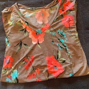 Mocha Floral Tunic Top
